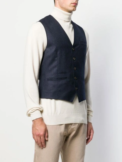 Shop Brunello Cucinelli Slim-fit Tailored Waistcoat In Blue