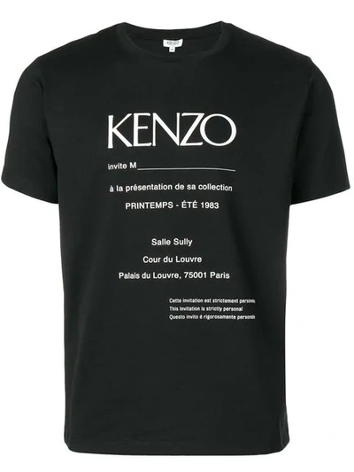 Shop Kenzo Logo Invitation Print T In Black