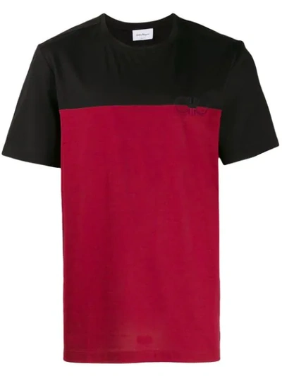 Shop Ferragamo Gancini Print T In 001 Nero/red