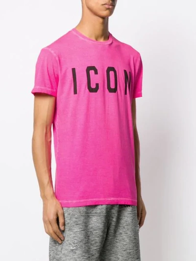 Shop Dsquared2 Icon Print T-shirt In Pink