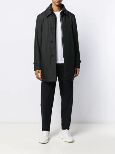 Shop Fay Double Front Raincoat In Black