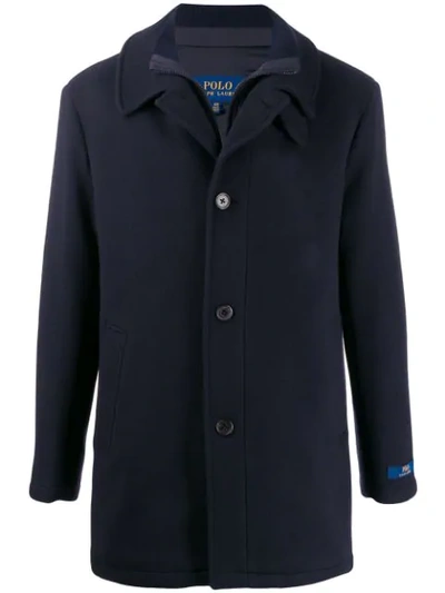 Shop Polo Ralph Lauren Single Breasted Coat In Blue