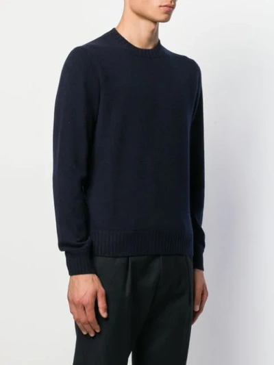 Shop Barba Round Neck Jumper In Blue