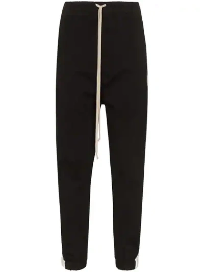 RICK OWENS STRIPE SWEAT PANTS - 黑色