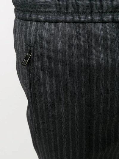 Shop Dolce & Gabbana Straight Striped Trousers In Grey