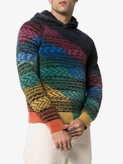 Shop Missoni Patterned-knit Hoodie In Sm0g9 Multicoloured