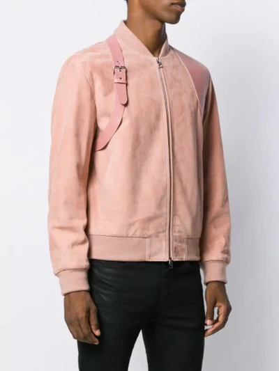 Shop Alexander Mcqueen Harness Bomber Jacket In Pink