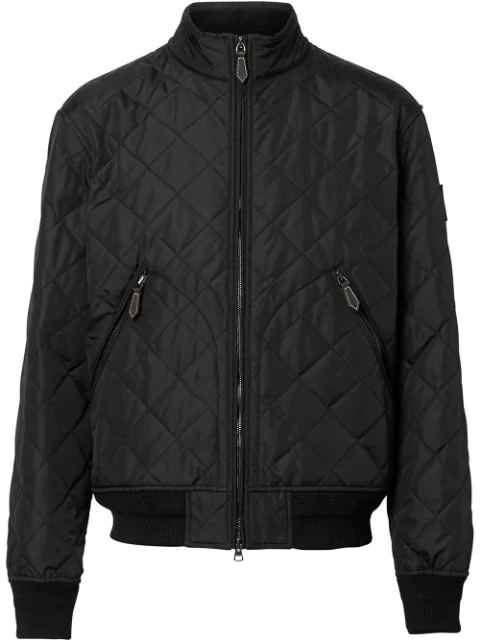 diamond quilted thermoregulated harrington jacket