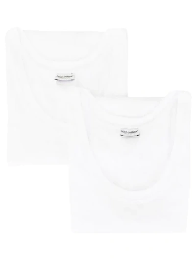 Shop Dolce & Gabbana Two-pack Vest Top In White