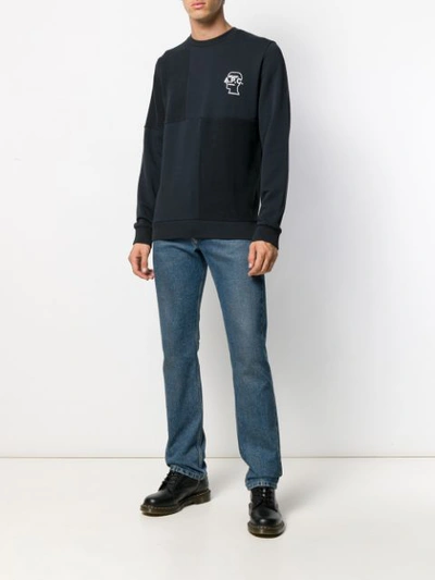 Shop Apc Logo Print Sweatshirt In Blue