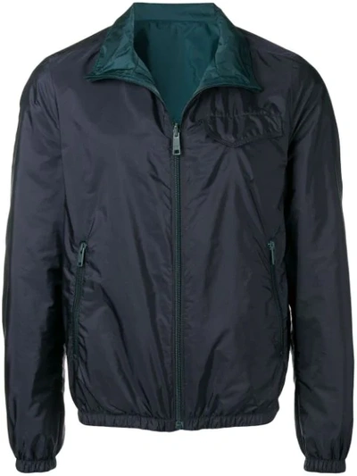 Shop Prada Reversible Rain Jacket - Blue