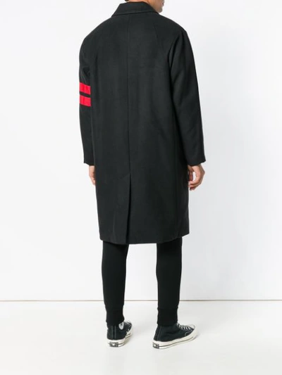 Shop Gcds Midi Logo Coat In Black