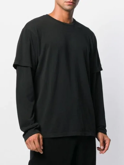 Shop Andrea Ya'aqov Layered Plain Sweatshirt In Black