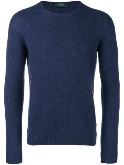 Shop Zanone Crew Neck Jumper - Blue