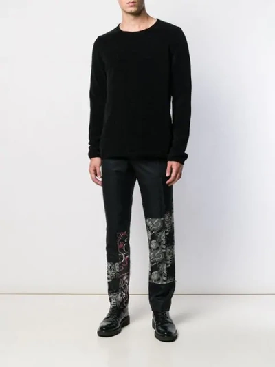 Shop Comme Des Garçons Homme Deux Cartoon-panelled Trousers In Black