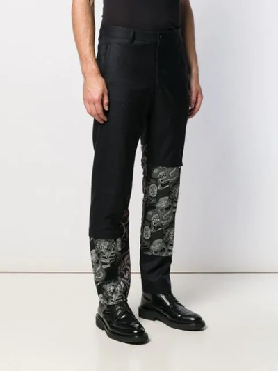 Shop Comme Des Garçons Homme Deux Cartoon-panelled Trousers In Black