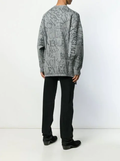 Shop Balenciaga Greyscale Sweater