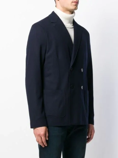 Shop Harris Wharf London Double Breasted Coat In Blue