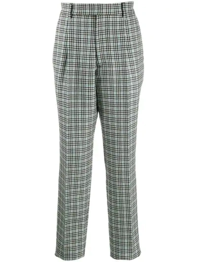 Shop Alexander Mcqueen Houndstooth Check Trousers In Blue