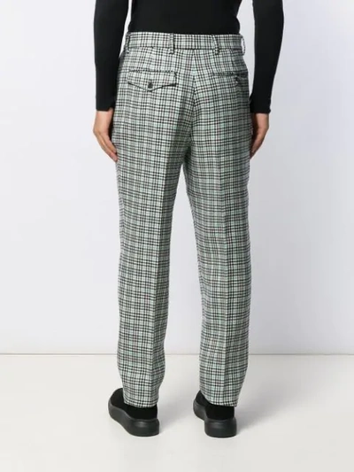 Shop Alexander Mcqueen Houndstooth Check Trousers In Blue