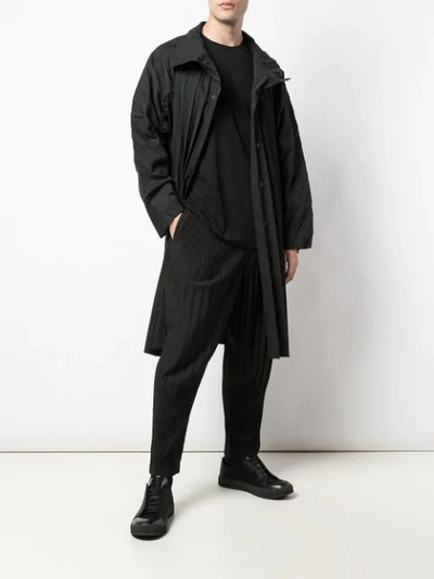 Shop Issey Miyake Edge Coat In 15 Black