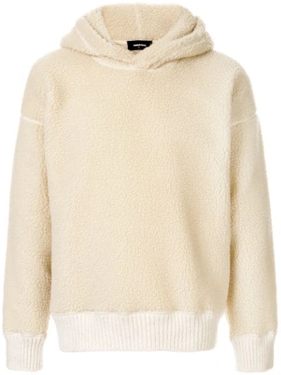 Shop Dsquared2 Shearling Hoodie In White