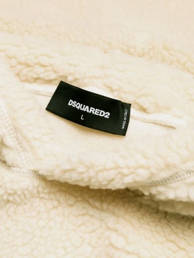 Shop Dsquared2 Shearling Hoodie In White