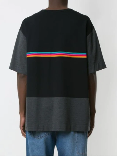 Shop À La Garçonne Panelled Rainbow T-shirt In Black