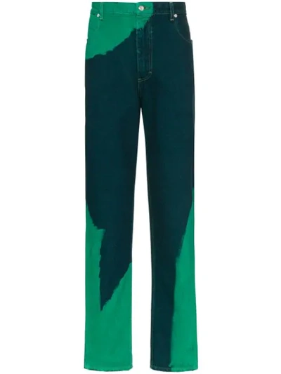 Shop Eckhaus Latta Dyed Straight-leg Jeans In Blue