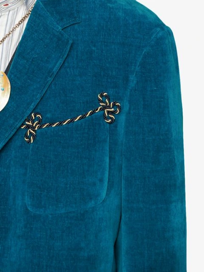 Shop Gucci Velvet Jacket In Blue