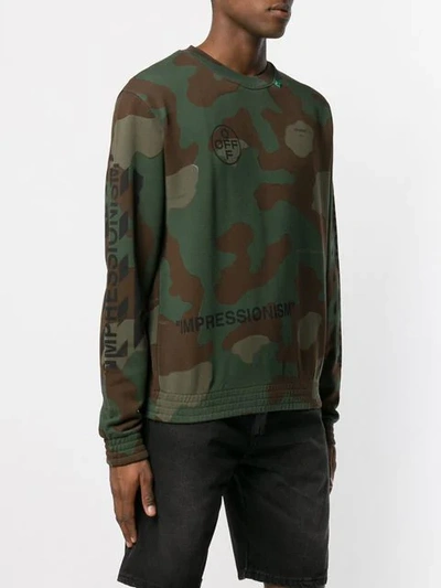 Shop Off-white Camouflage Printed Sweatshirt In Green