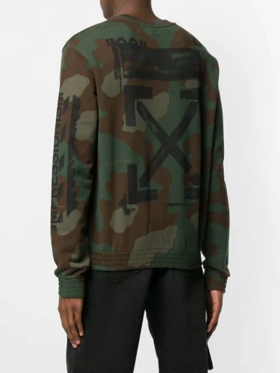 Shop Off-white Camouflage Printed Sweatshirt In Green