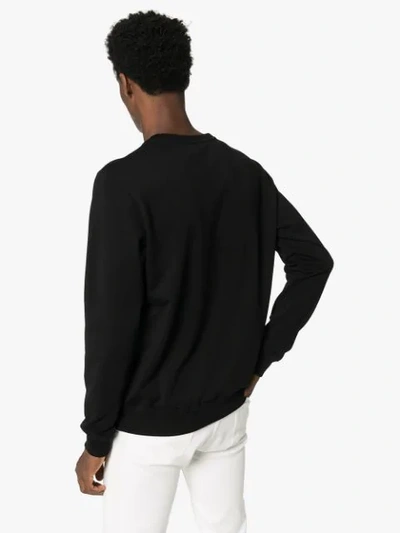 Shop Versace Speed Logo Crystal-embellished Sweatshirt In Black