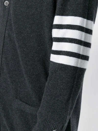 Shop Thom Browne 4 Bar-stripe Knitted Cardigan - Grey