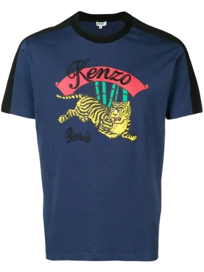 Shop Kenzo Embroidered Logo T In Blue