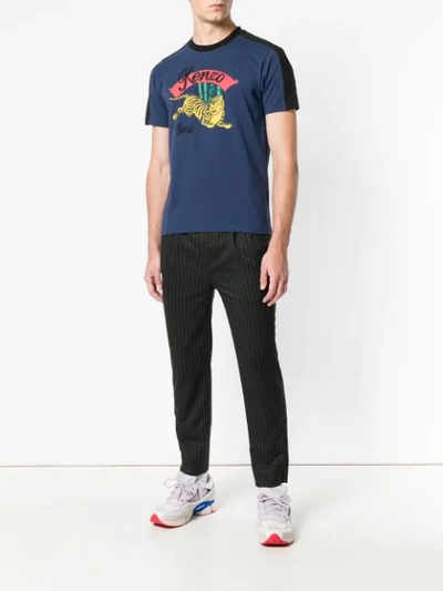 Shop Kenzo Embroidered Logo T In Blue