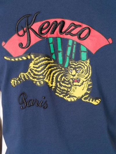 Shop Kenzo Embroidered Logo T In Blue