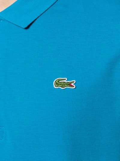 Shop Lacoste Logo Patch Polo Shirt In Blue