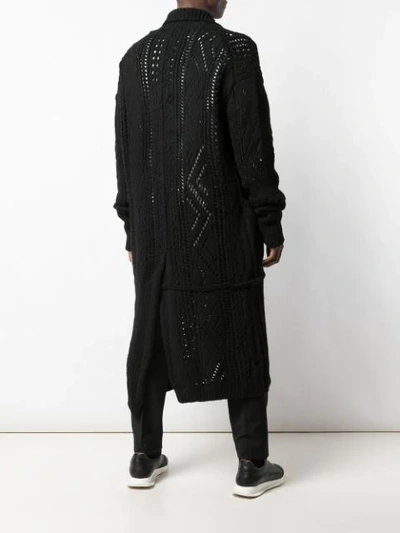 Shop Yohji Yamamoto Knitted Duffle Coat In Black