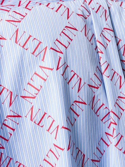 Shop Valentino Vltn Grid Print Shirt In Blue