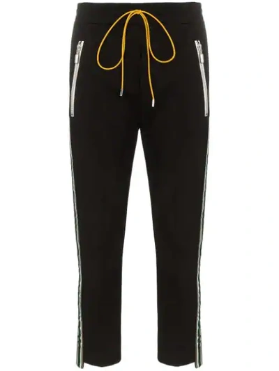 Shop Rhude Glitter Stripe Track Pants In Black