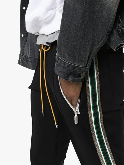 Shop Rhude Glitter Stripe Track Pants In Black