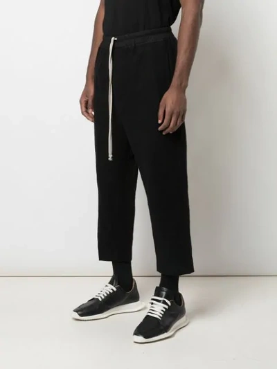 Shop Rick Owens Larry Drop-crotch Trousers In Black