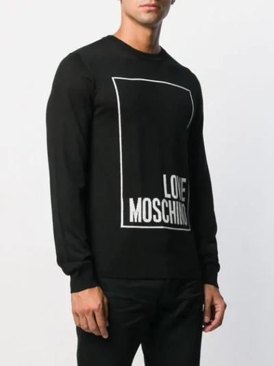 Shop Love Moschino Front Logo Pullover In Black