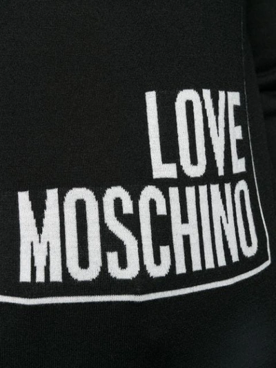 Shop Love Moschino Front Logo Pullover In Black