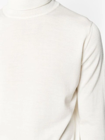 Shop Roberto Collina Turtleneck Fitted Sweater - Neutrals