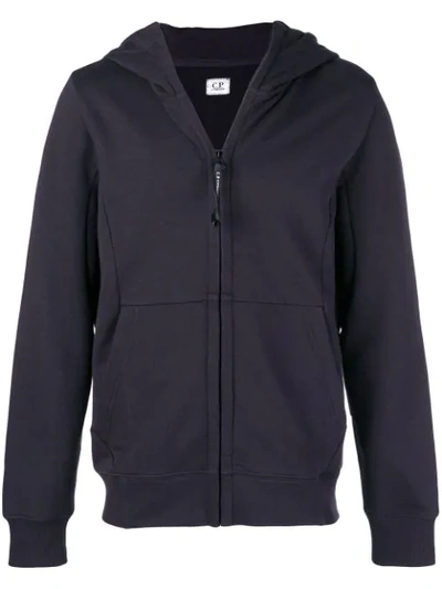 Shop C.p. Company Cp Company Zipped Hooded Sweatshirt - Blue
