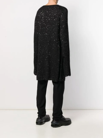 Shop Comme Des Garçons Homme Deux Sequined Oversized Knit Sweater In Black