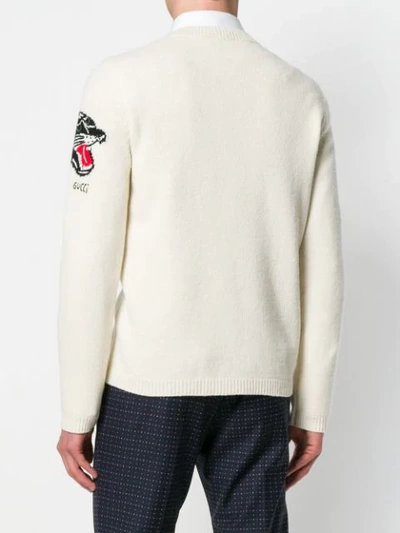 Shop Gucci Crew Neck Sweater In White