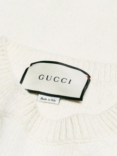 Shop Gucci Crew Neck Sweater In White